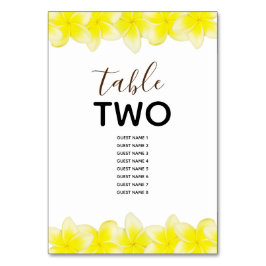 Numeração De Mesa Yellow Plumeria Frangipani Casamento Nomes de Conv