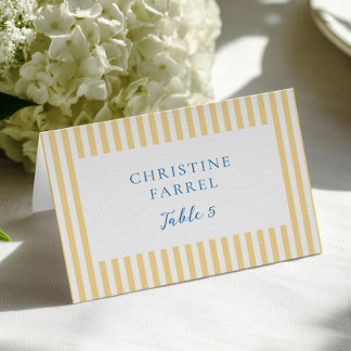 Numeração De Mesa Yellow Stripes Place Cards