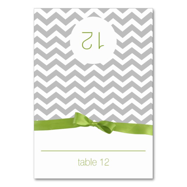 Numeração De Mesa Zig Zag moderno e placa de Verde limão (Frente)