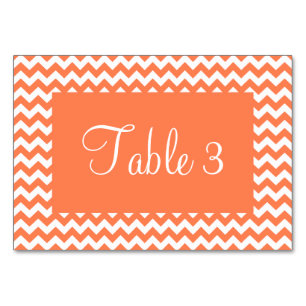 Numeração De Mesa Zigzag branco e coral
