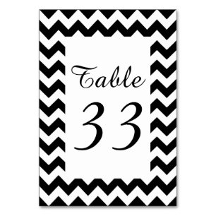 Numeração De Mesa Zigzag branco personalizável numerado