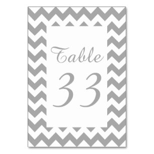 Numeração De Mesa Zigzag de Cinzas Personalizável Numerado