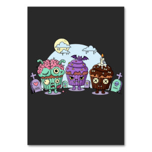 Numeração De Mesa Zombie Cupcake Halloween