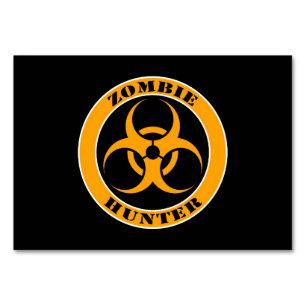 Numeração De Mesa Zombie Hunter, Zombie Hazard Amarelo e Negro
