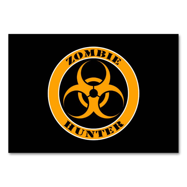 Numeração De Mesa Zombie Hunter, Zombie Hazard Amarelo e Negro (Frente)