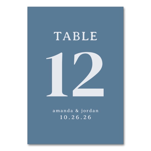Numeração Sofisticada de Mesa Azul (Frente)