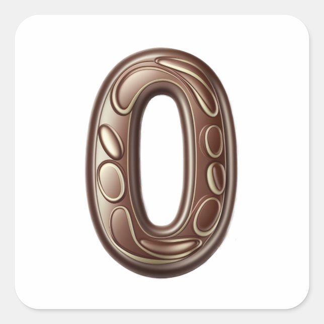 Número 0: Adesivos de chocolate (Frente)