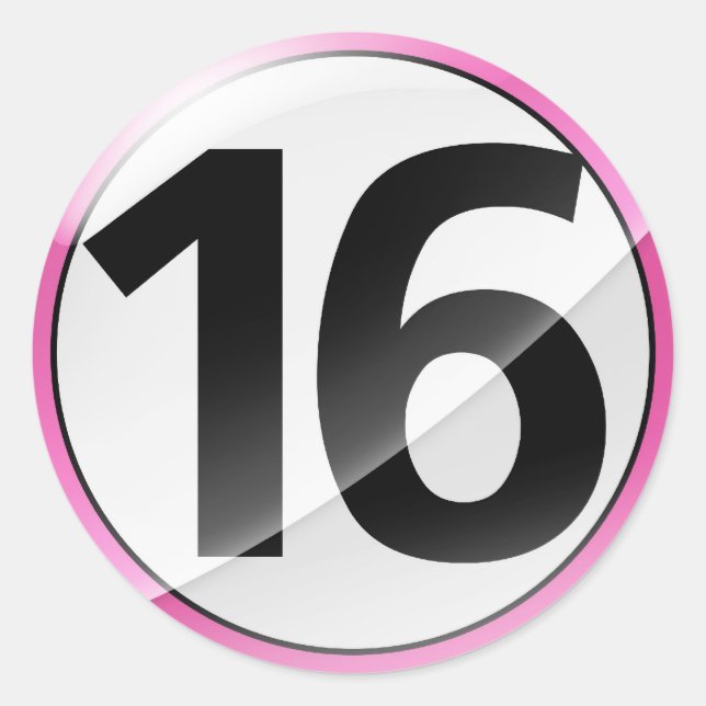 Número 16 adesivo de pnik (Frente)