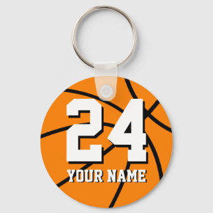 Número 24 chaveiros de basquete   Personalizável