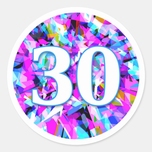Número 30 - Adesivo redondo (Frente)
