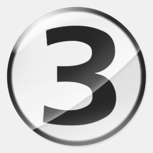 Número 3: Adesivo preto