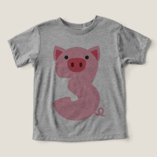 Número 3 Porcos Ameaçados Com Crianças De 3 Anos