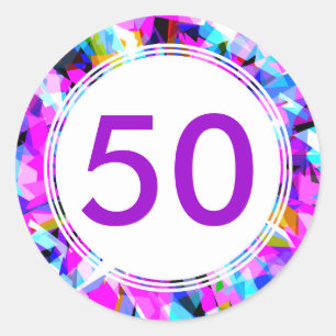 Número 50 - Etiqueta redonda