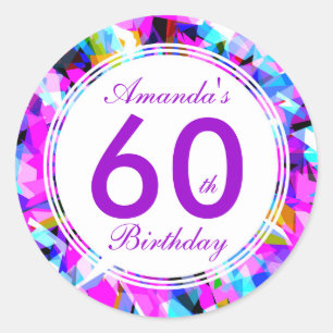 Número 60 - Adesivo Aniversário Redondo