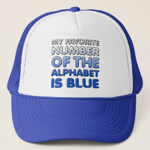 Número Azul Do Alfabeto Boné De Beisebol Divertido