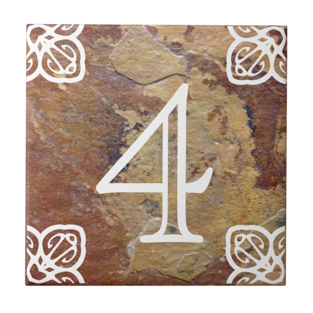 Número da casa - branco espanhol na ardósia (Frente)