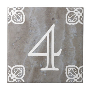 Número da casa - branco espanhol na pedra calcár