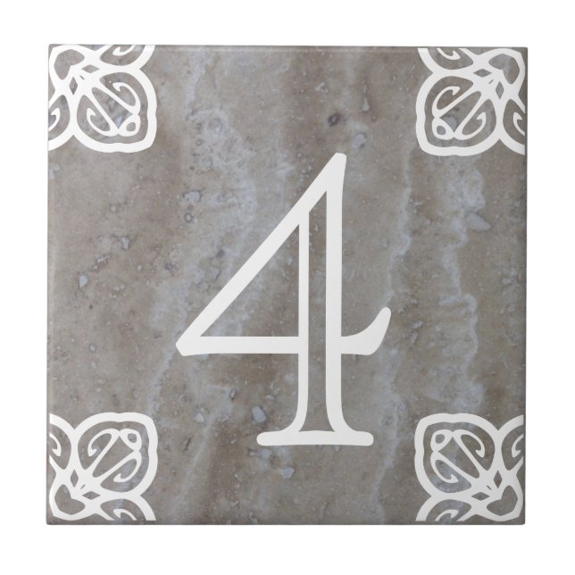 Número da casa - branco espanhol na pedra calcária (Frente)