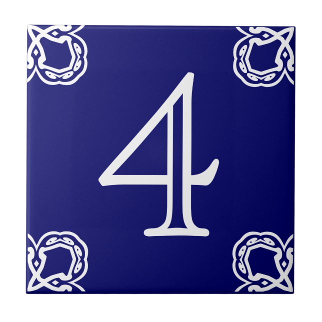 Número da casa - branco espanhol no azul (Frente)