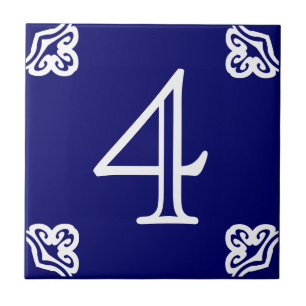 Número da casa - branco espanhol no azul