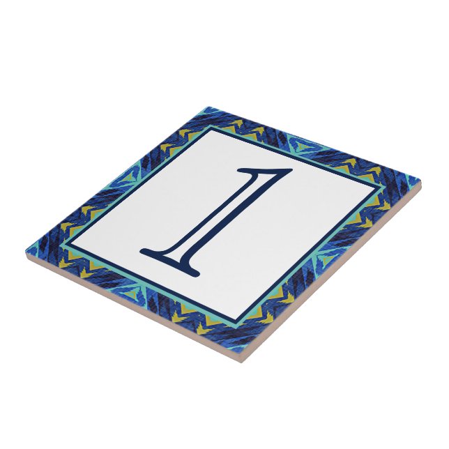 Número da Casa de Arte Verde da Turquesa Azul Pers (Lateral)