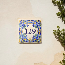 Número da Casa de Herança Mediterrânea Personaliza