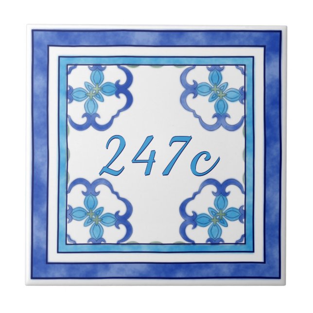 Número da casa pequeno azul (Frente)