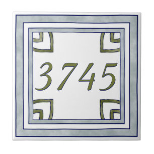 Número da casa pequeno cinzento e verde