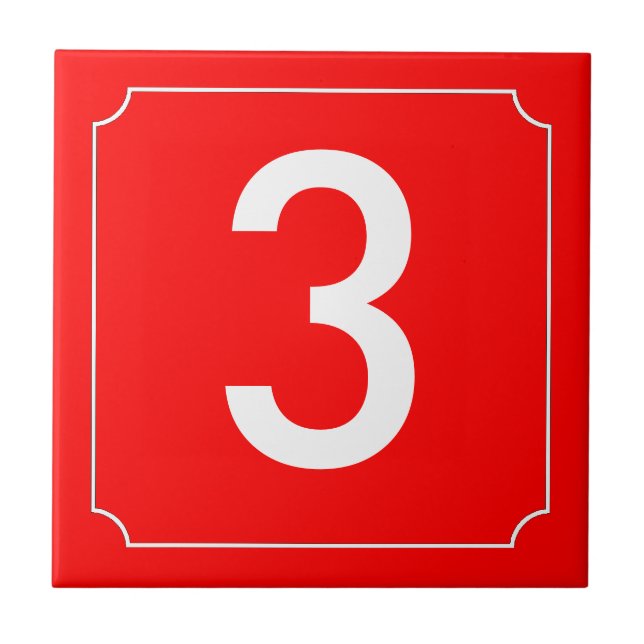 Número da Casa Vermelha (Frente)