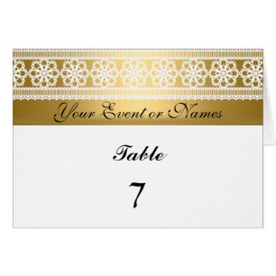 Número da Mesa Cartão de Festa Sentado Dourado Bra