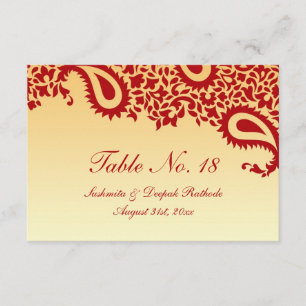 Número da Mesa Cartão Plano Casamento Paisley