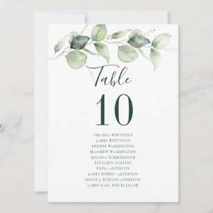 Número da Mesa da Recepção de Casamento com Eucali