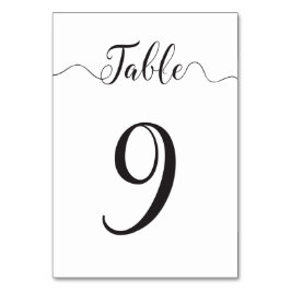 Número da Mesa de Casamento 9 Cartão de Mesa