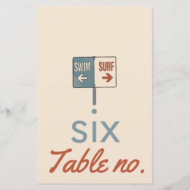 número da mesa de casamento com animais do oceano  (Frente)