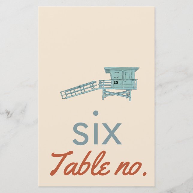 número da mesa de casamento com animais do oceano  (Frente)