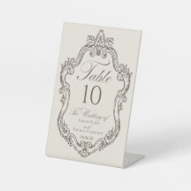 Número da Mesa de Casamento Creme e Mocha Creast