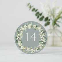 Número da Mesa de Casamento Seafoam Snowberry+Euca