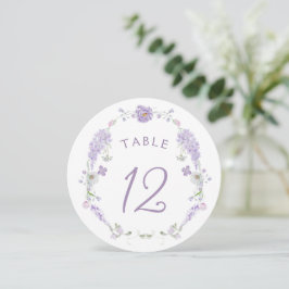 Número da Mesa Redonda da Lavanda Lilar Floral
