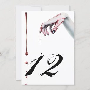Número da Tabela 5x7 Cartão zumbi sangue vampiro I