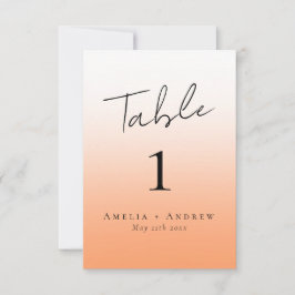 Número da Tabela Casada Elegante Peach Orange Fuzz