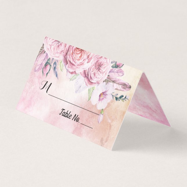 Número da Tabela Casada Escort Boho Floral & Feena (Frente)