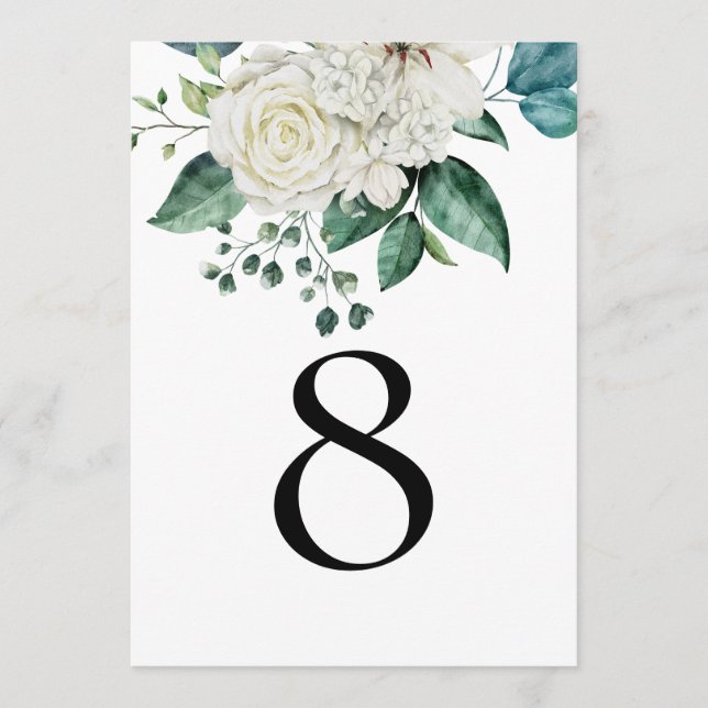 Numero da Tabela Casada Eucalyptus White Florals (Frente)