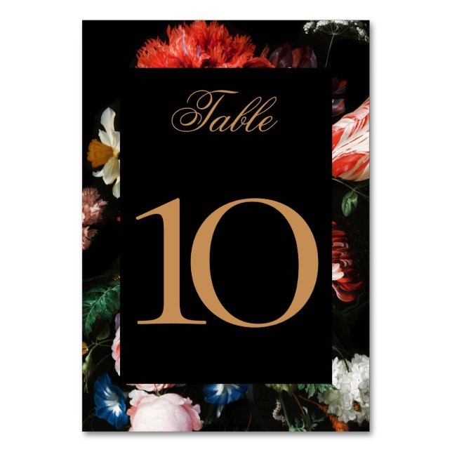 Número da Tabela de Casamento Cartão Vermelho Negr (Frente)