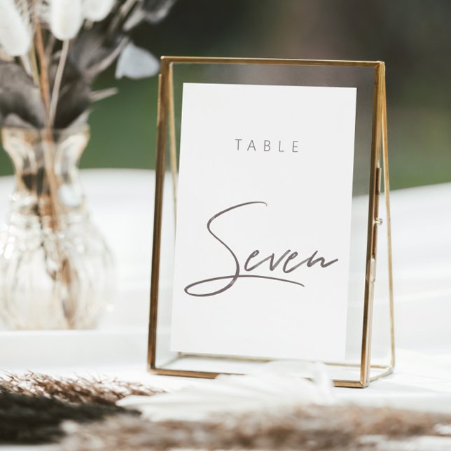 Número da Tabela de Casamento da Caligrafia Modern (Elegant Budget Calligraphy Wedding Table Number)