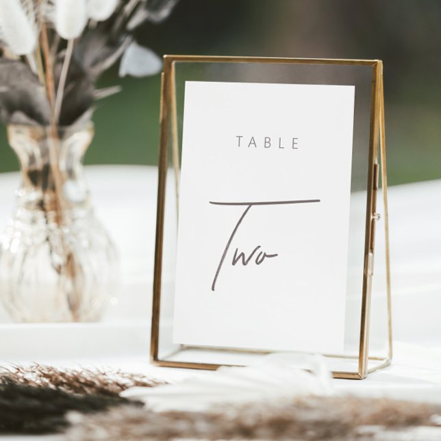 Número da Tabela de Casamento de Caligrafia Minima (Elegant Budget Calligraphy Wedding Table Number)