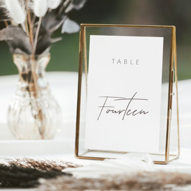 Número da Tabela de Casamento de Caligrafia Orçame (Elegant Budget Calligraphy Wedding Table Number)