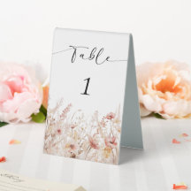 Número da Tabela de Casamento de Flores Selvagens