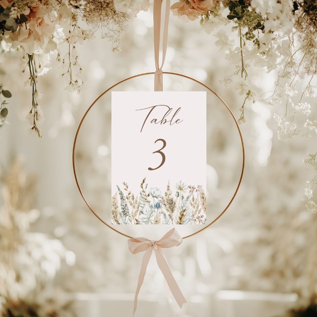 Número da Tabela de Casamento de Folhagem de Cores (Elegant Watercolor Foliage Wedding Table Number)