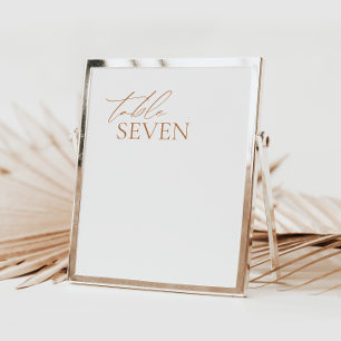 Número da Tabela de Casamento Elegante da Caligraf