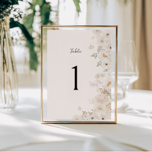 Número da Tabela de Casamento Floral Branco